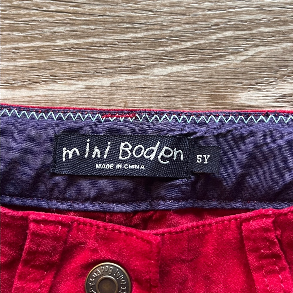 Mini Boden Red Velvet Adjustable Waist Pants size 5Y - Picture 3 of 5